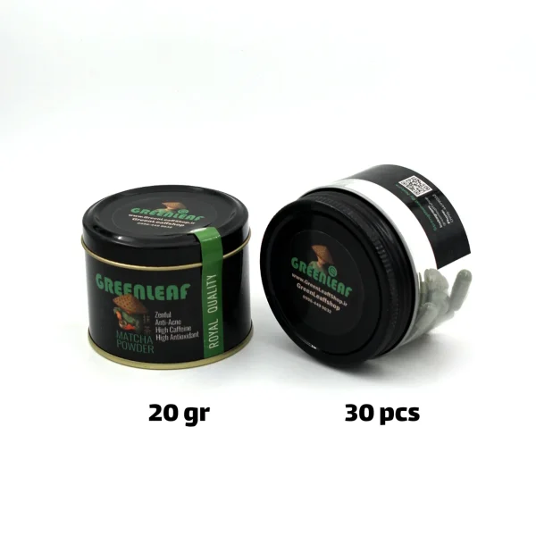 پک پاکسازی پوست 21 روزه شامل 20 گرم ماچا رویال و 30 عدد کپسول اسپیرولینا سبز مناسب همه افراد با همه پوست ها